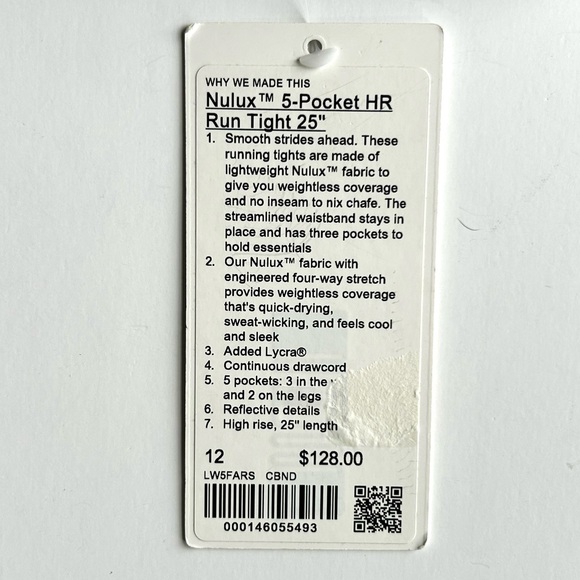 🍂NWT Lululemon Nulux 25” Run Tight. Color: Carbon Dust. Size: 12 - Picture 11 of 14